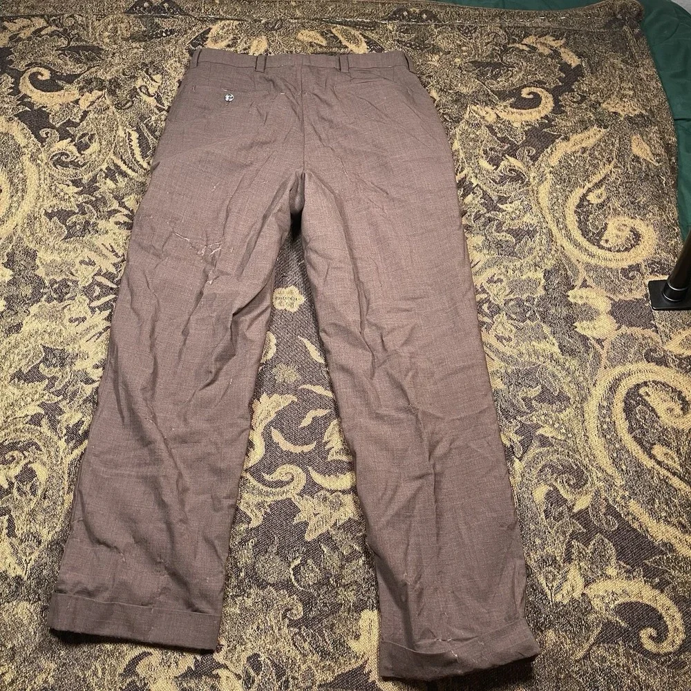 Nike Tiger Woods Mens Brown Straight Pants Wool Blend Size 32x30 Comfort Flawed